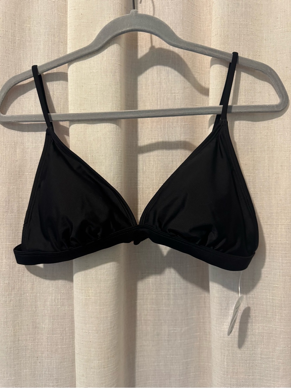 NEW Decree Black Triangle Bikini Top Size Large NWT